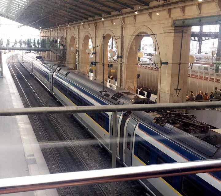 Eurostar at Gare du Nord ready to leave for London. 