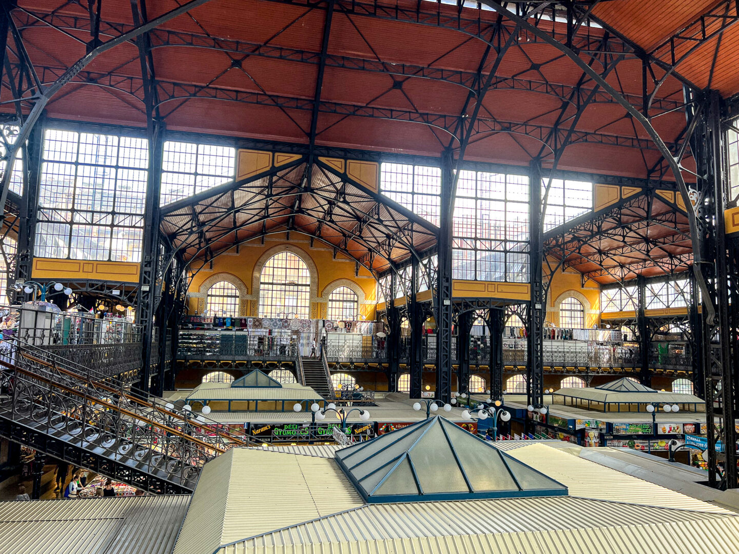 Inside of the Central Market Hall in Budapest, Hungary